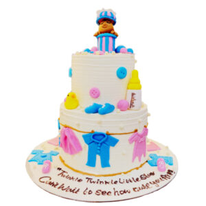 Cozy Baby Shower Cake – Gender Neutral Theme