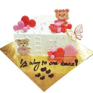 Halfway to One Bear-Themed Cake