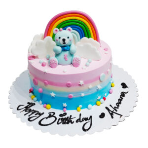 Adorable Rainbow Teddy Bear Birthday Cake