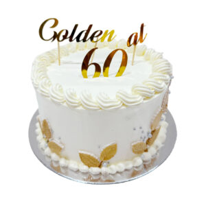 Golden 60th Birthday Cake