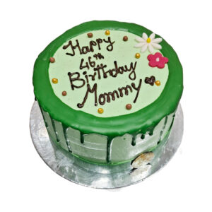 Green Drip Birthday Cake