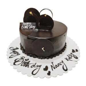 Minimalist Luxe Chocolate Birthday Cake