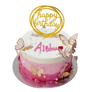 Pink Ombre Butterfly Birthday Cake