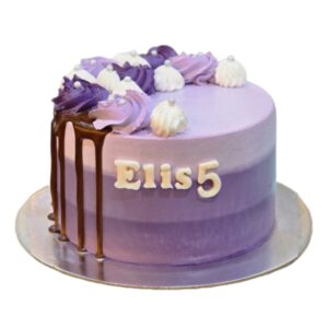 Elegant Purple Ombre Birthday Cake with Chocolate Drip