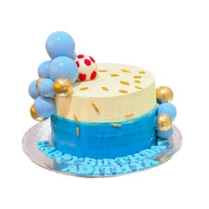 Blue Bubble Themed Custom Birthday Cake