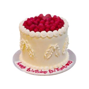 Raspberry Cream Delight Birthday Cake