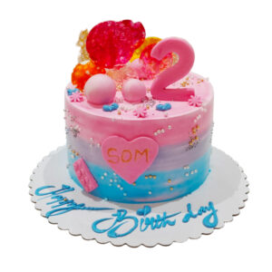 Pink & Blue Birthday Cake