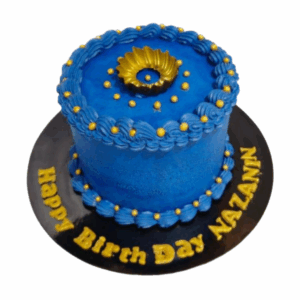 Royal Blue & Gold Birthday Cake