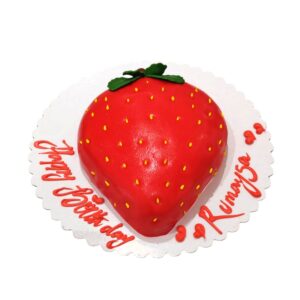 Strawberry Shaped Birthday Cake