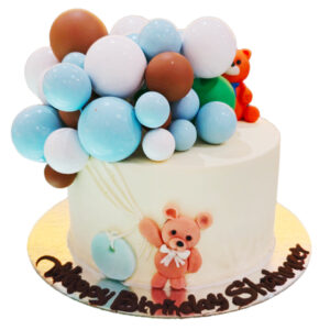Teddy Bear Balloon Birthday Cake
