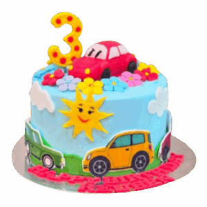 Custom Birthday Cars Theme Cake