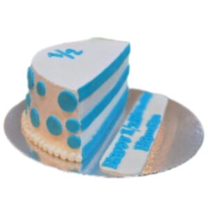 Blue & White Half Birthday Cake – Custom Baby Milestone Cake