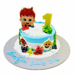 Baby Shark 1st Birthday Cake – Ocean-Themed Custom Cake for Kids