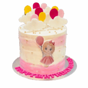 Balloon Girl Birthday Cake | Whimsical Party Cakes