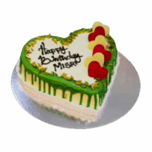 Decadent Pistachio Heart-Shaped Cake