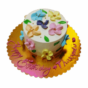 Elegant Floral Birthday Cake