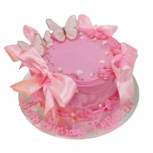 Pink Butterfly Birthday Cake with Bows