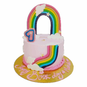 Rainbow First Birthday Cake – Colorful 1st Birthday Design